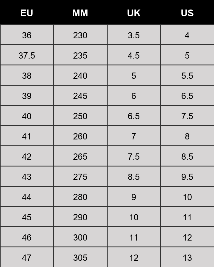 TN Size Guide