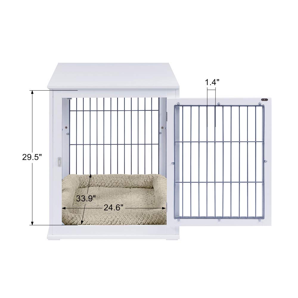 Furniture Style Dog Crate End Table with Cushion