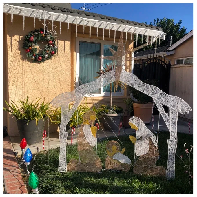 Crystal Nativity Christmas Decoration Lighted Display