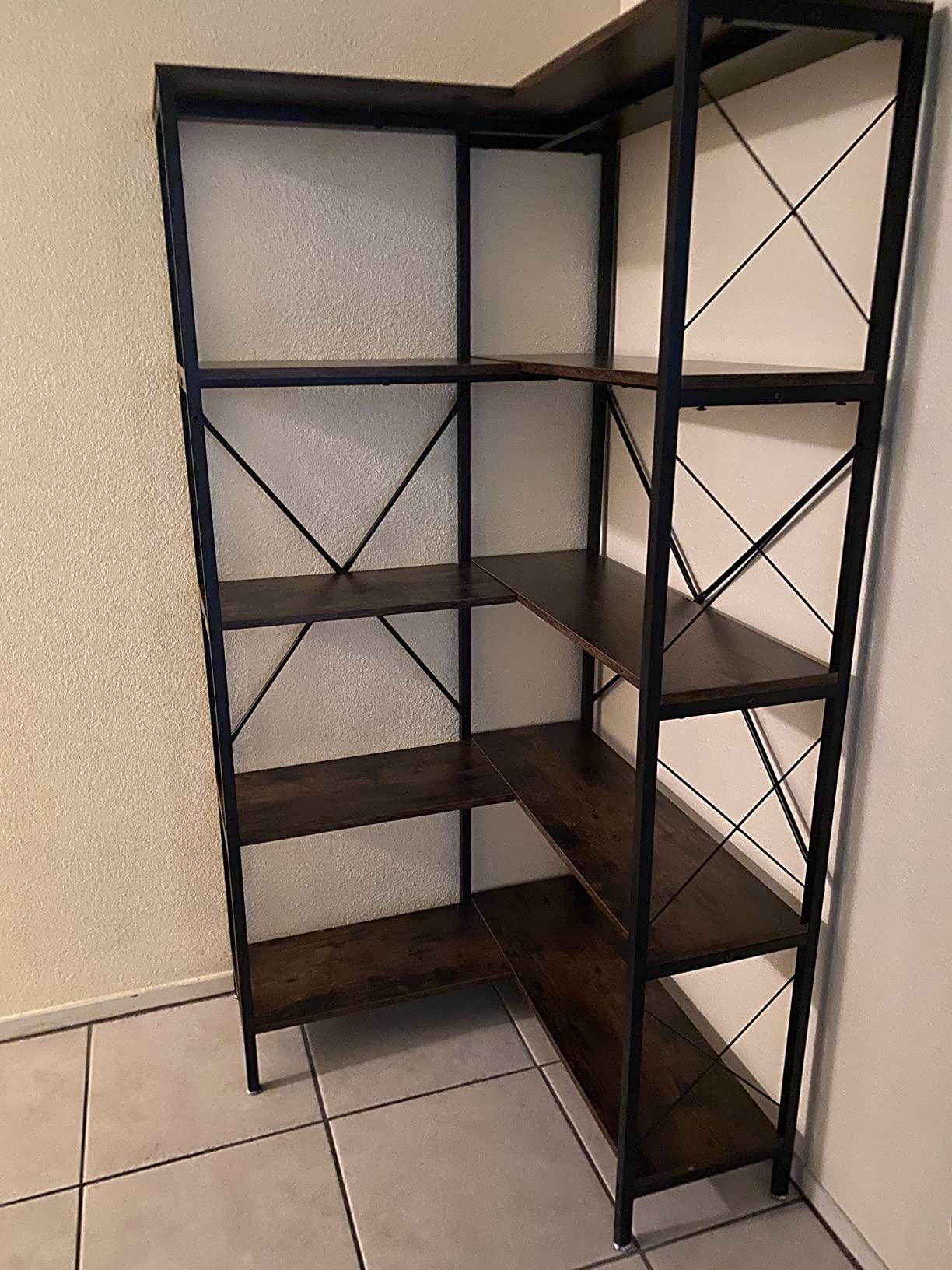 5-Shelf Corner Bookshelf