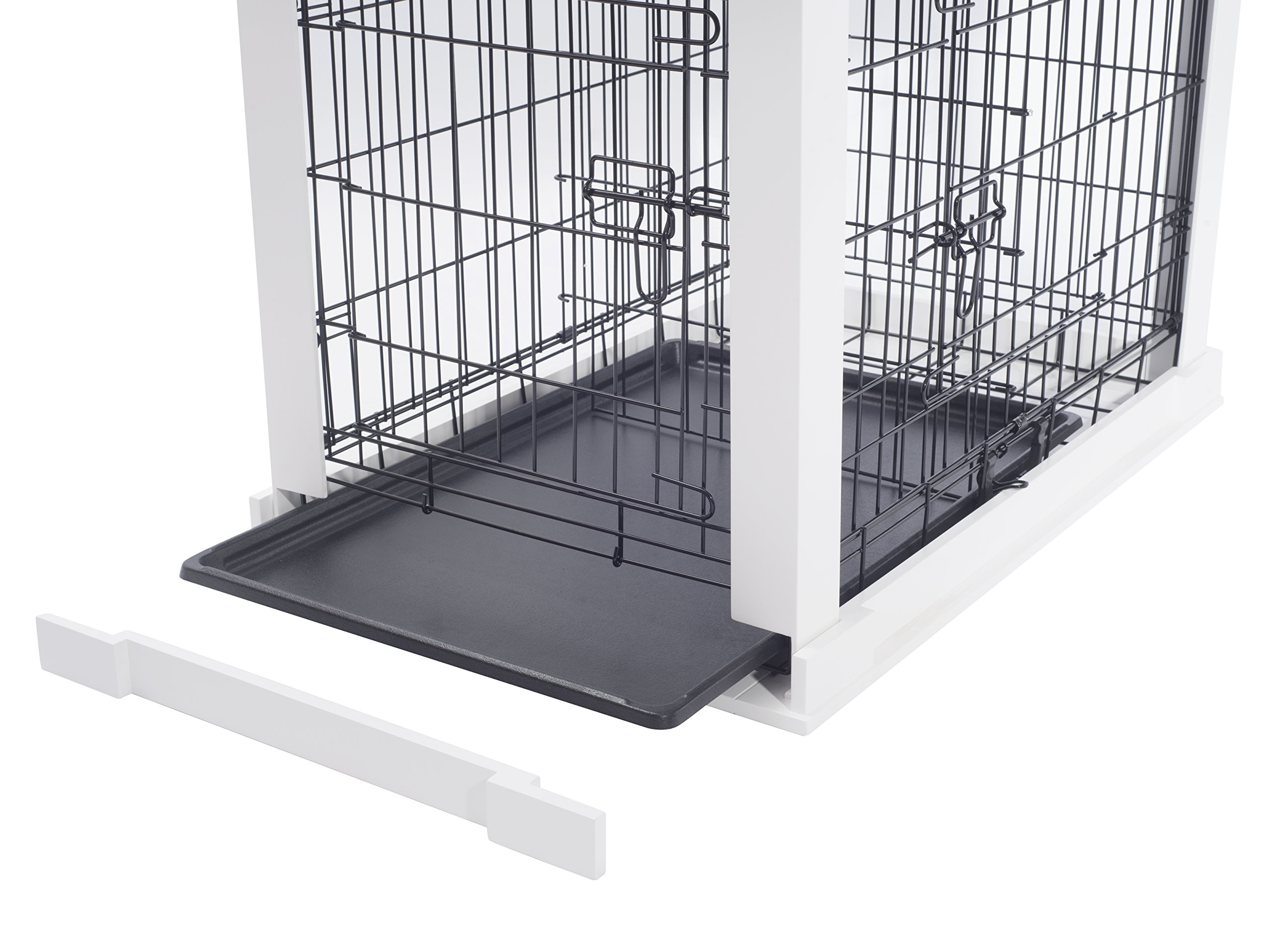 White Dog Cage with Crate Cover