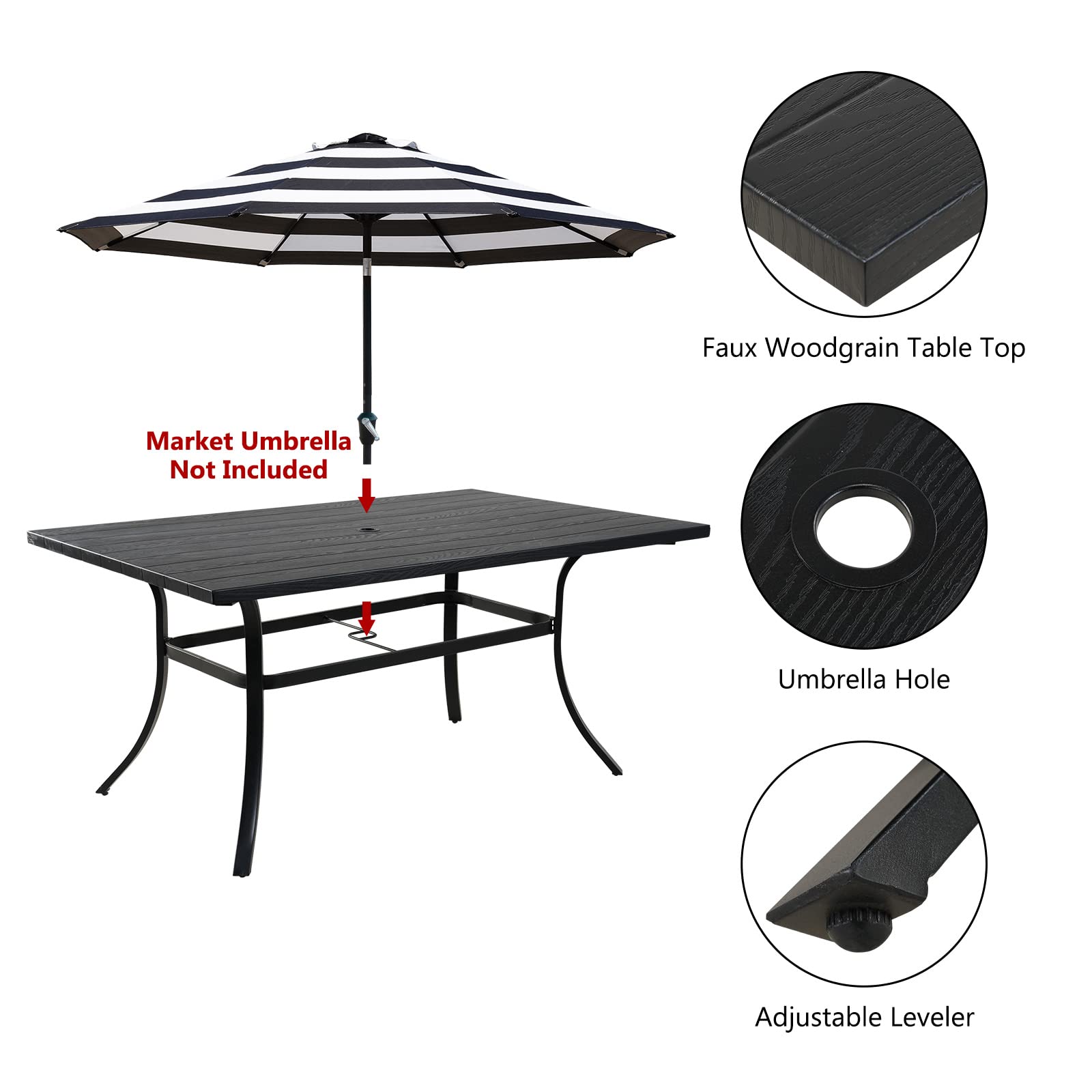 Outdoor 7 Pcs Dining Table Set