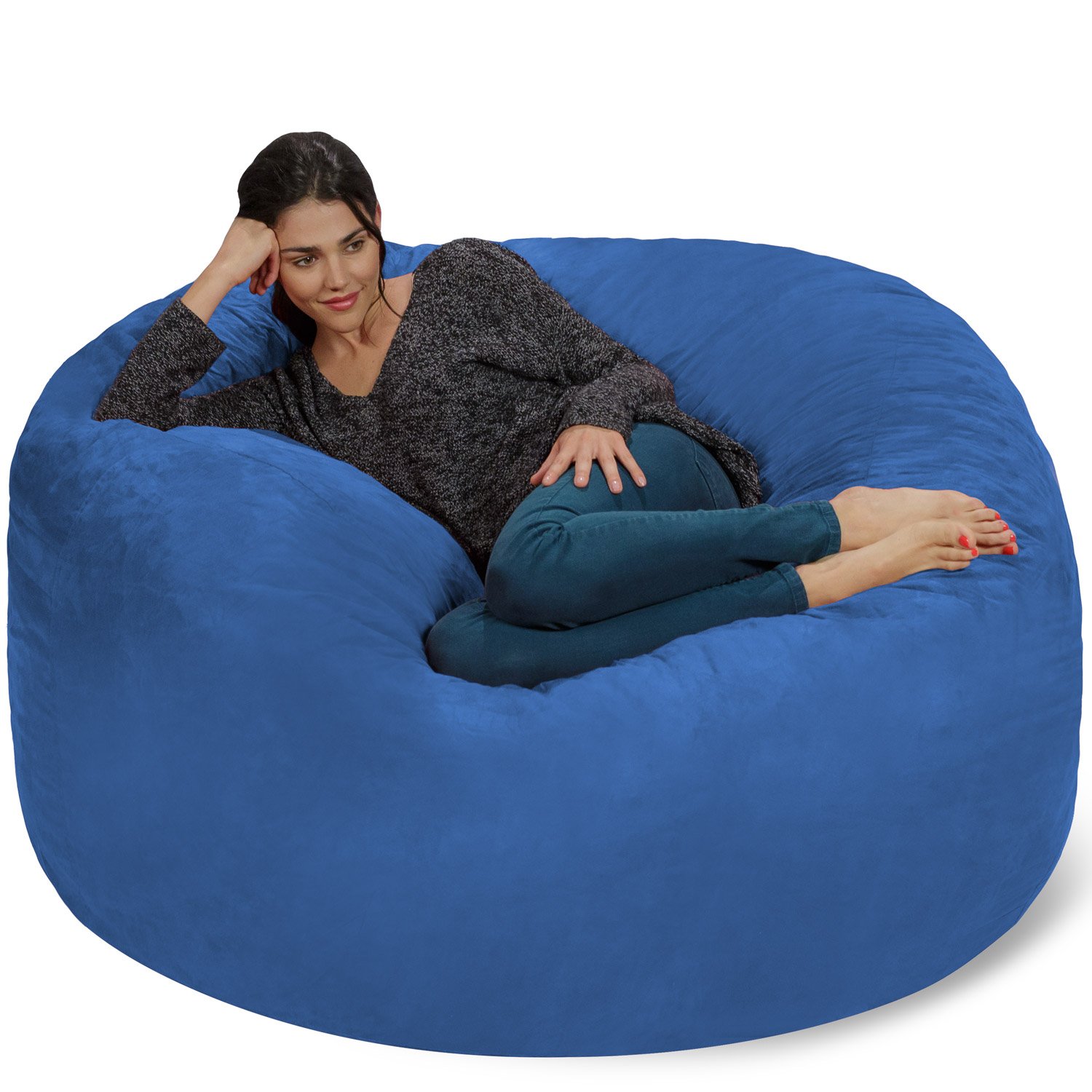 Giant 5' Memory Foam Furniture Bean Bag - Big Sofa with Soft