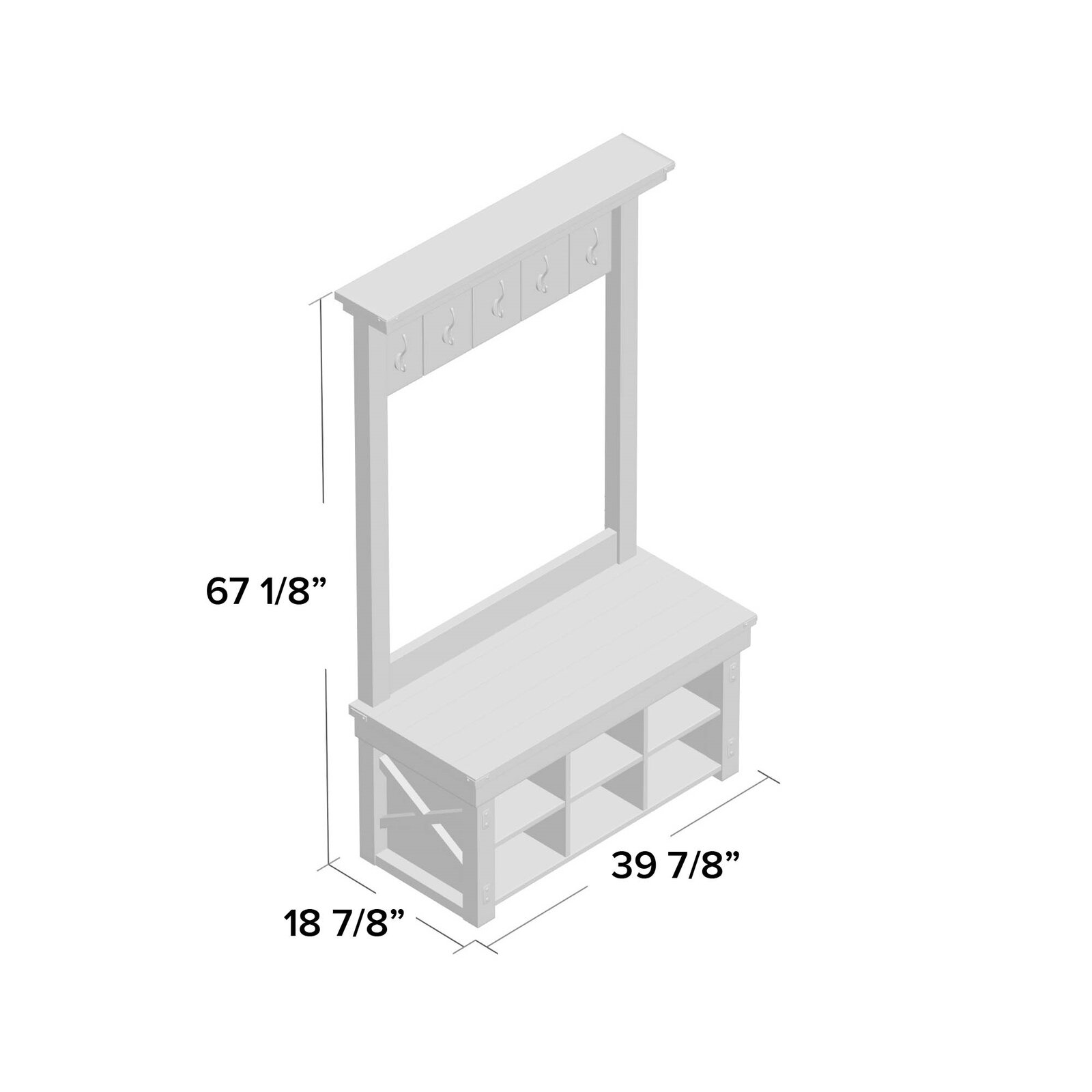 Lauver 40'' Wide Hall Tree with Shoe Storage