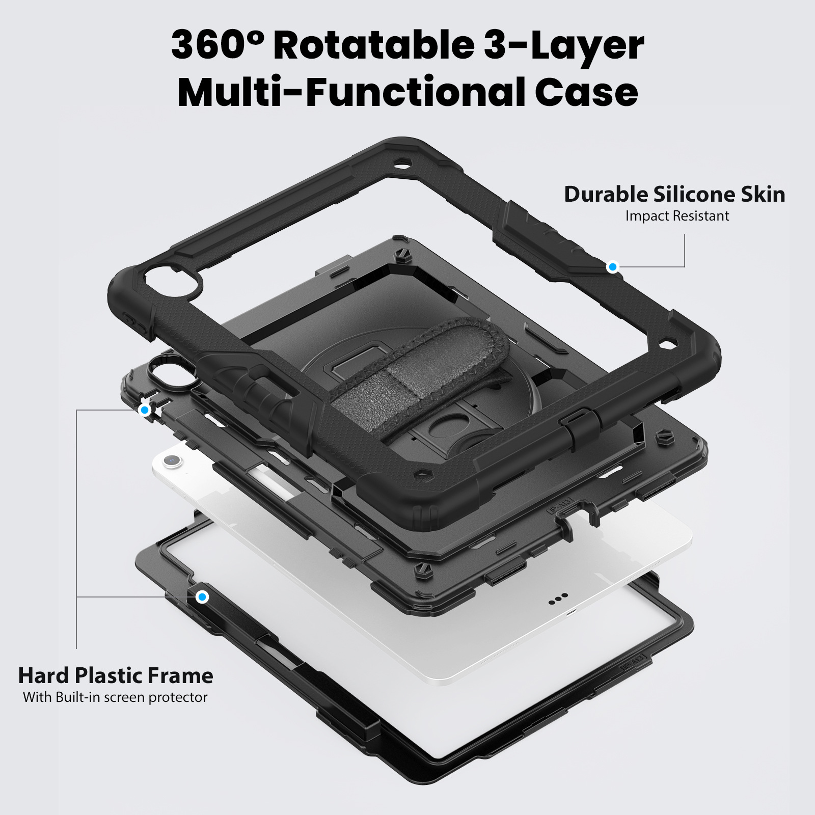 iPad Air 13 Protective Case Shockproof - back view