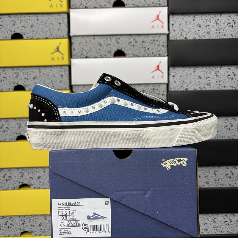 Vans Old Skool Navy White Vintage Pearl Stud