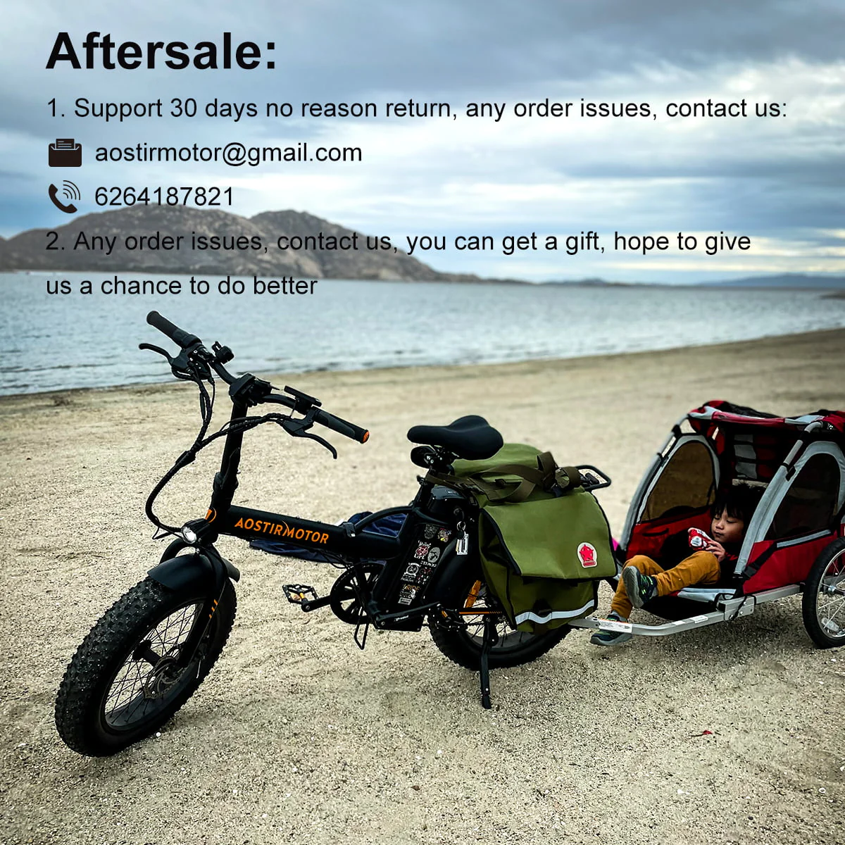 Aostirmotor 20in Folding Fat Tire Electric Bike, 500W, 36V 13Ah, Black