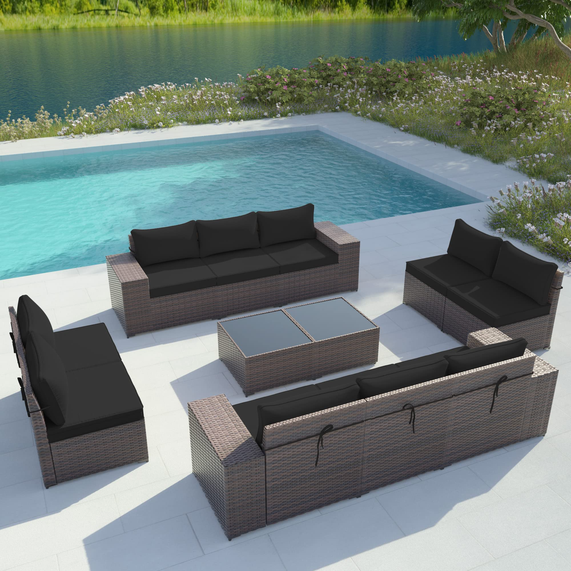 Outdoor Patio Furniture Sets 12-Pc Patio Sectional Furniture