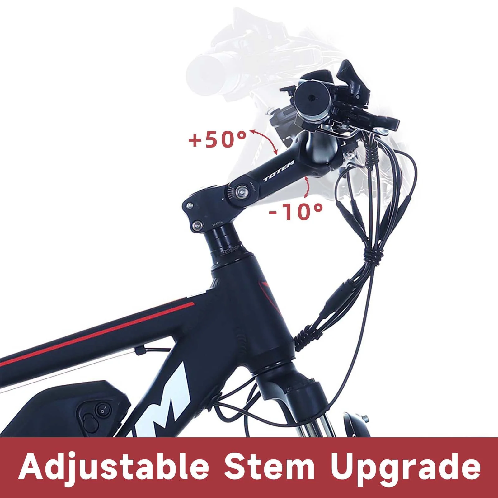 Totem Victor 2.0 26in Electric Mountain Bike, 350W, Black/Red