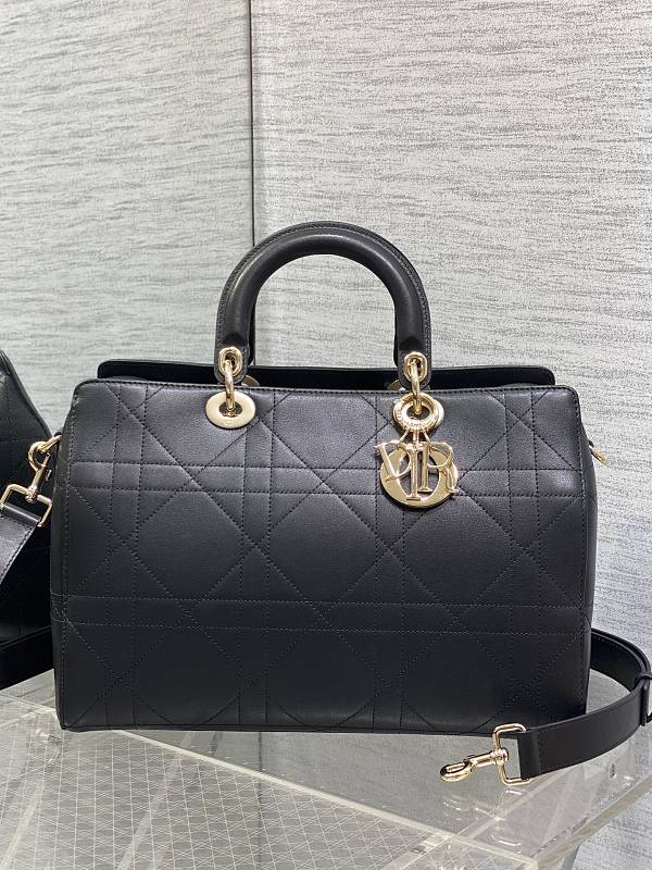 Lady Dior Handbag Large Black Cannage