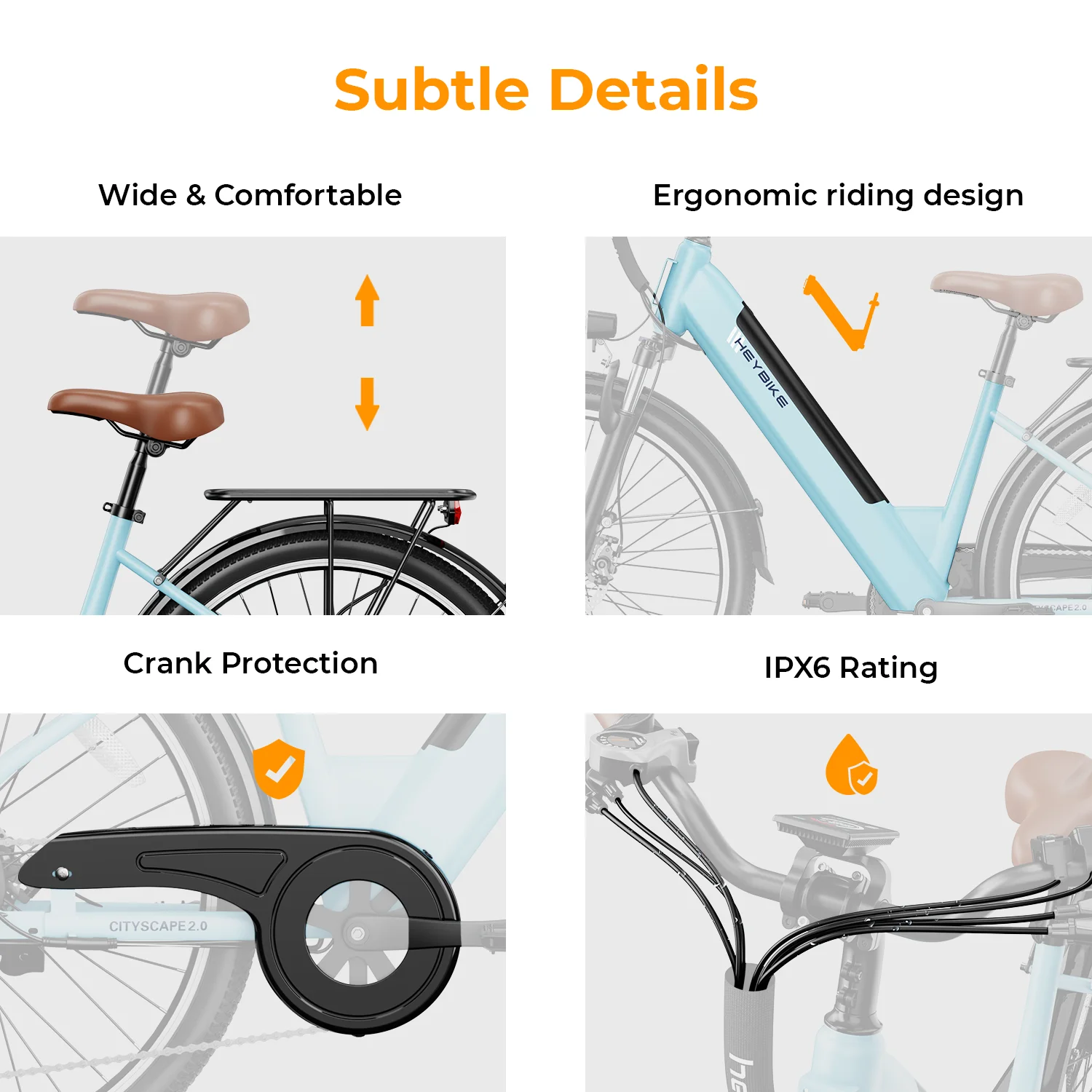 Heybike Cityscape 2.0 26in Electric Bike, 500W, 36V 13Ah