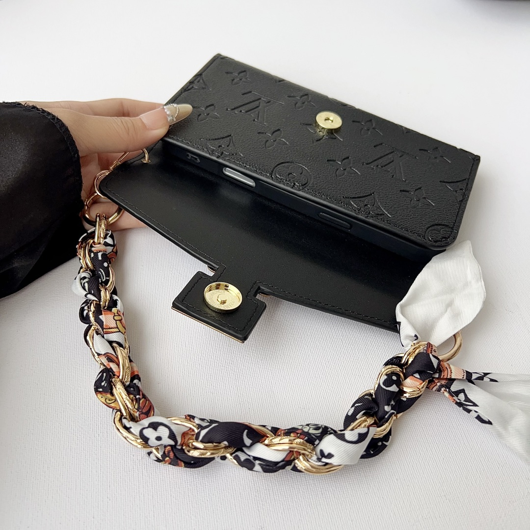Louis Vuitton Embossed Monogram Wallet Crossbody Phone Bag