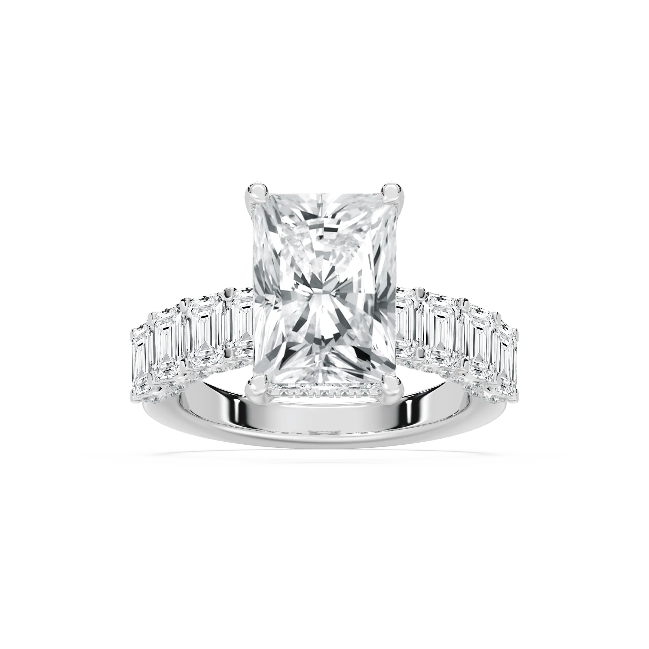 Claire 7 ³⁄₄ ctw Radiant Lab Grown Diamond Hidden Halo Engagement Ring