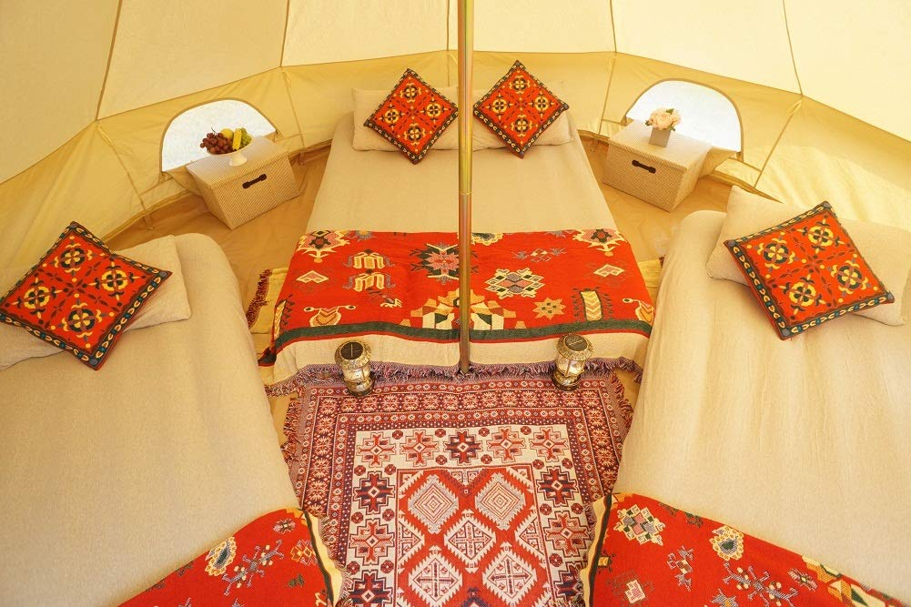 Outdoor Waterproof Cotton Canvas Family Bell Tent