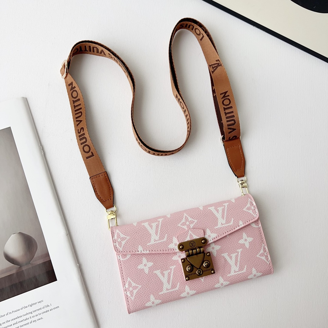 Louis Vuitton & Gucci Luxury Monogram Wallet Crossbody Phone Purse Case