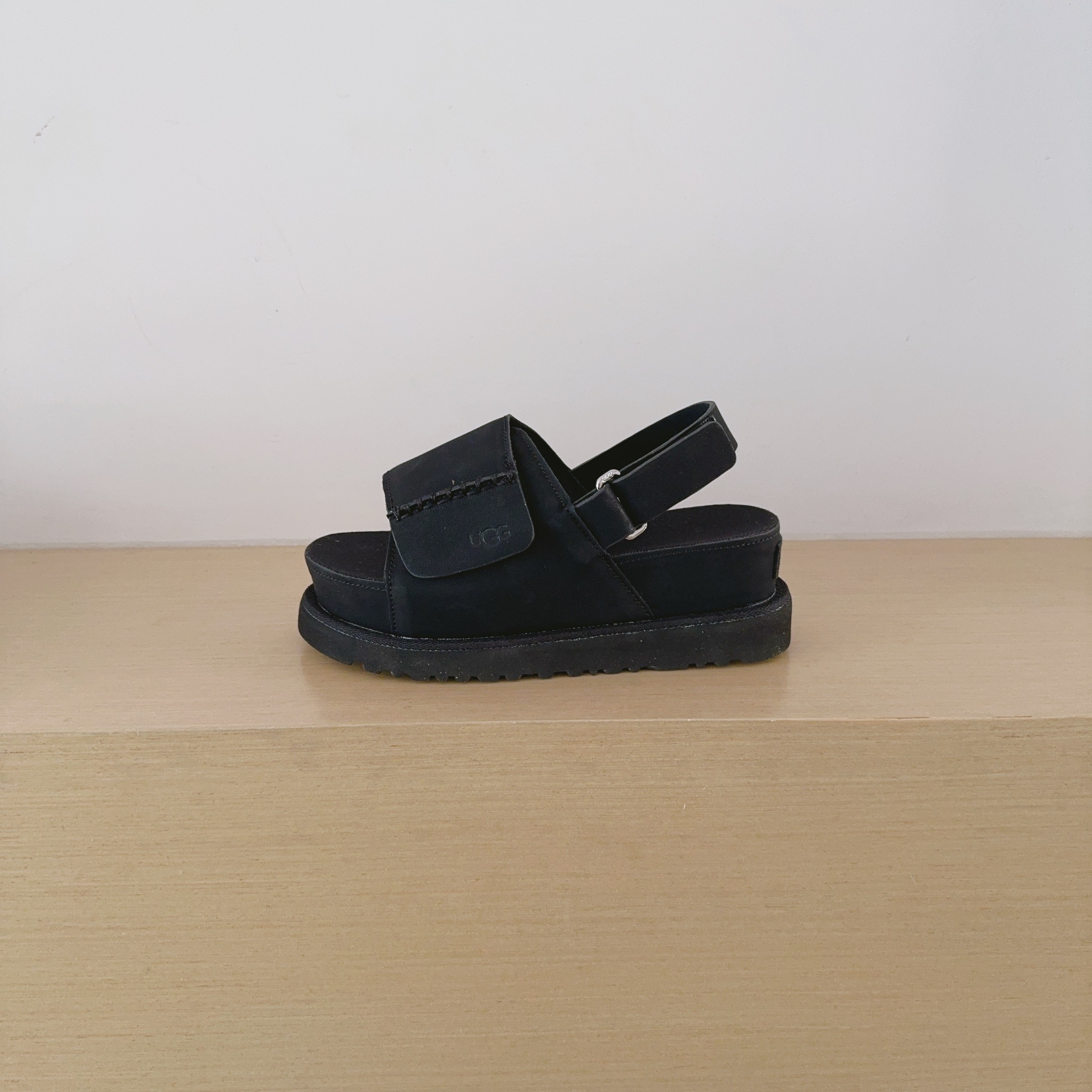 Wide Hook-And-Loop Backstrap Sandals