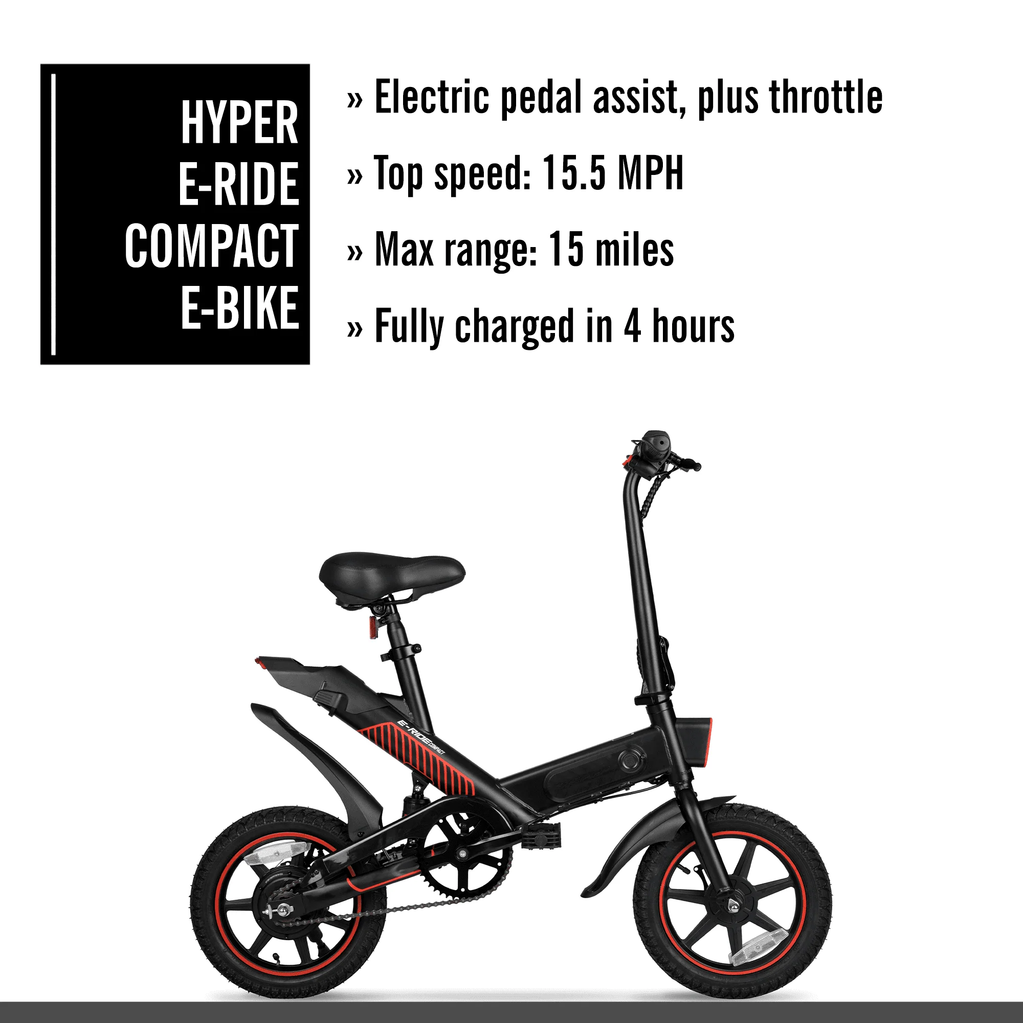 Hyper 14in Folding Electric Bike, 350W, 36V