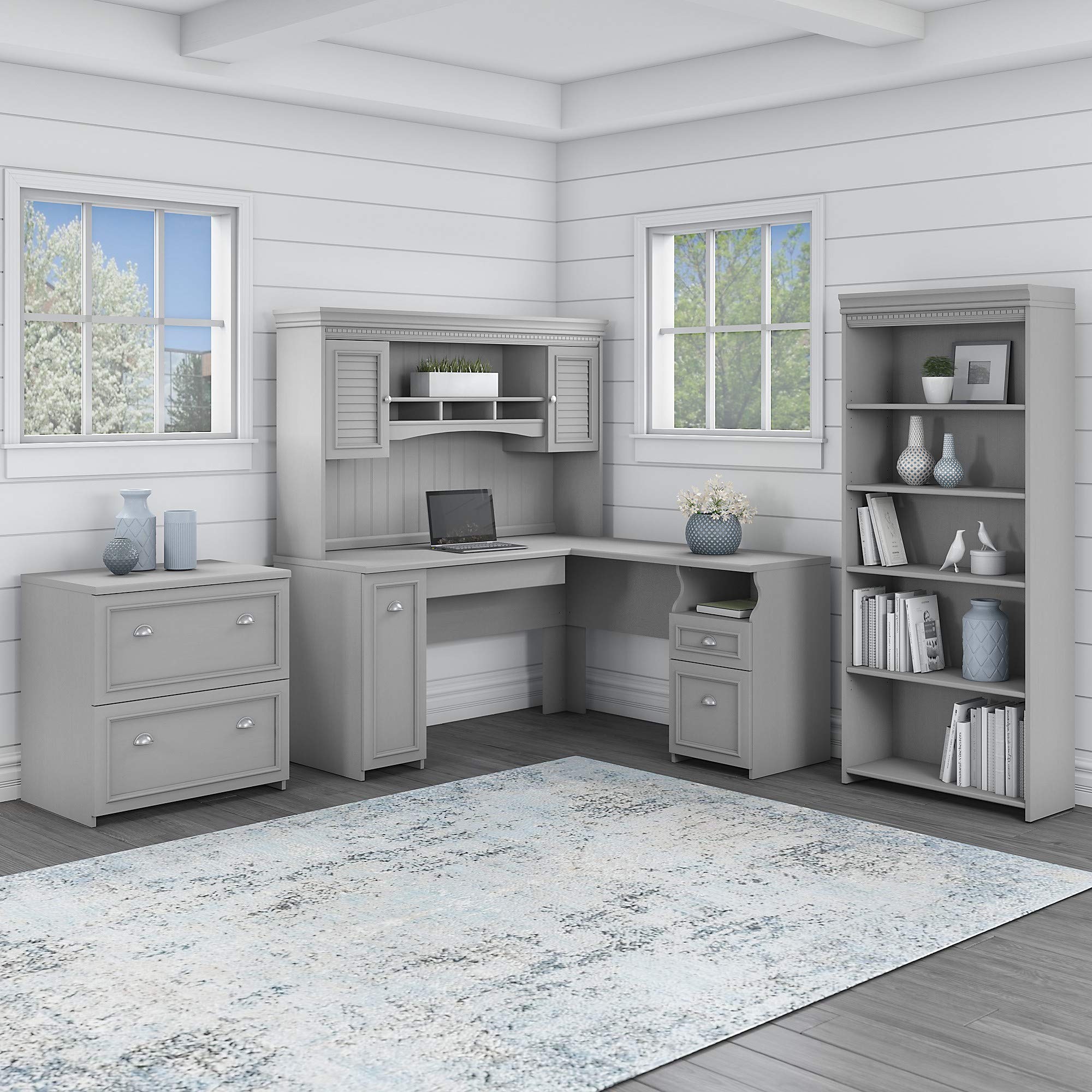 Fairview L Shaped Desk with Hutch