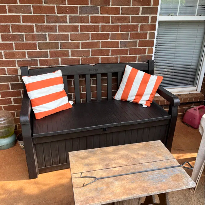 Solana Chic Elegant Wood-Look Storage Bench with Comfy Durable