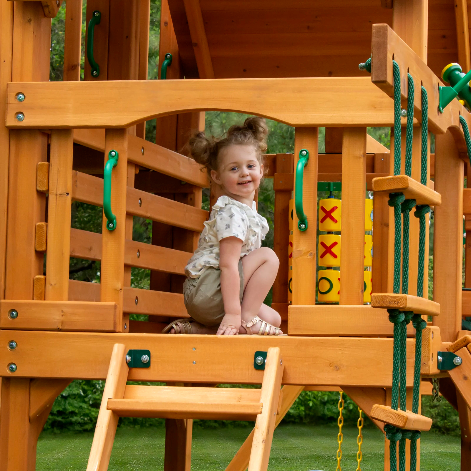 Treasure Trove I Swing Set with Wood Roof