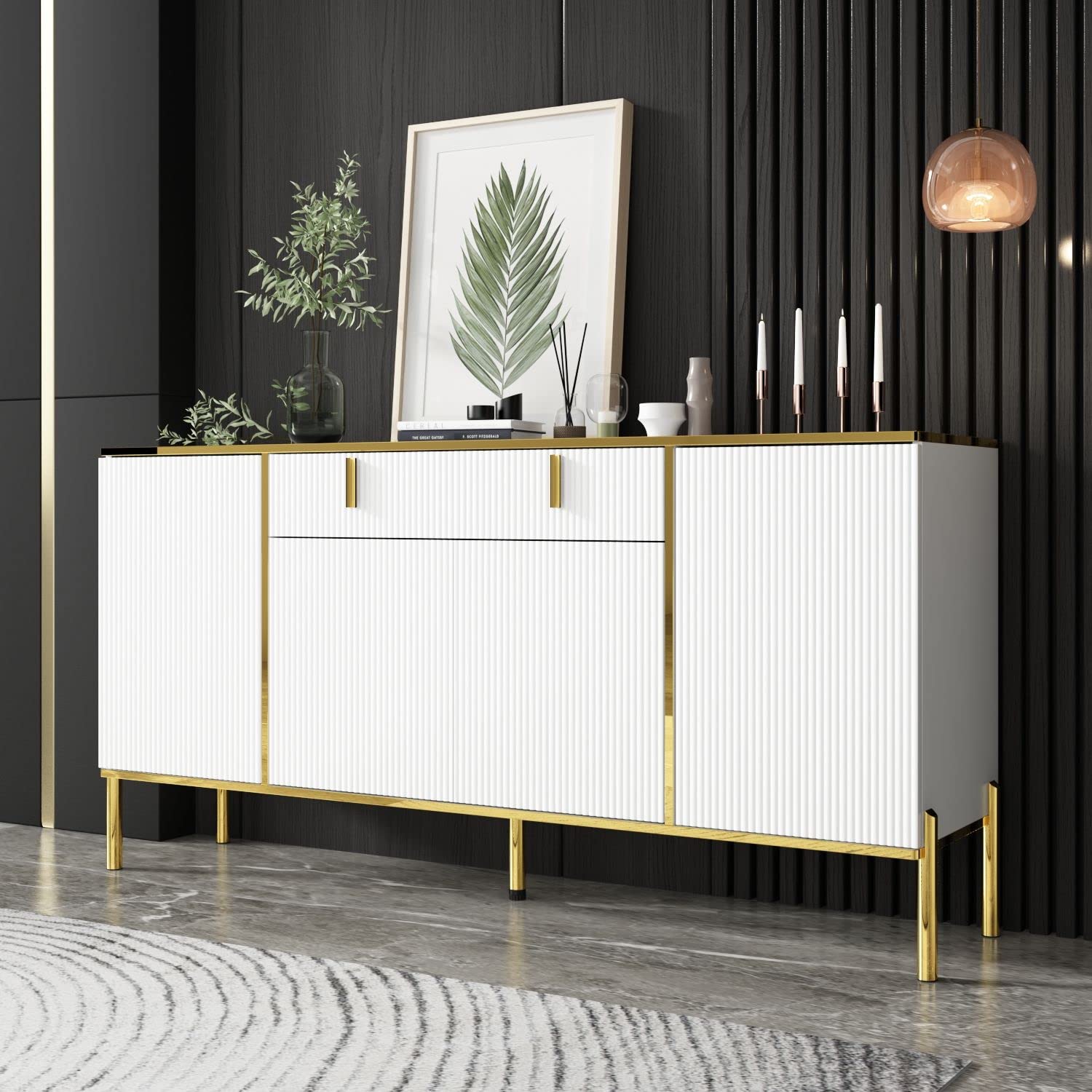 Modern Credenza Sideboard Buffet with Drawer