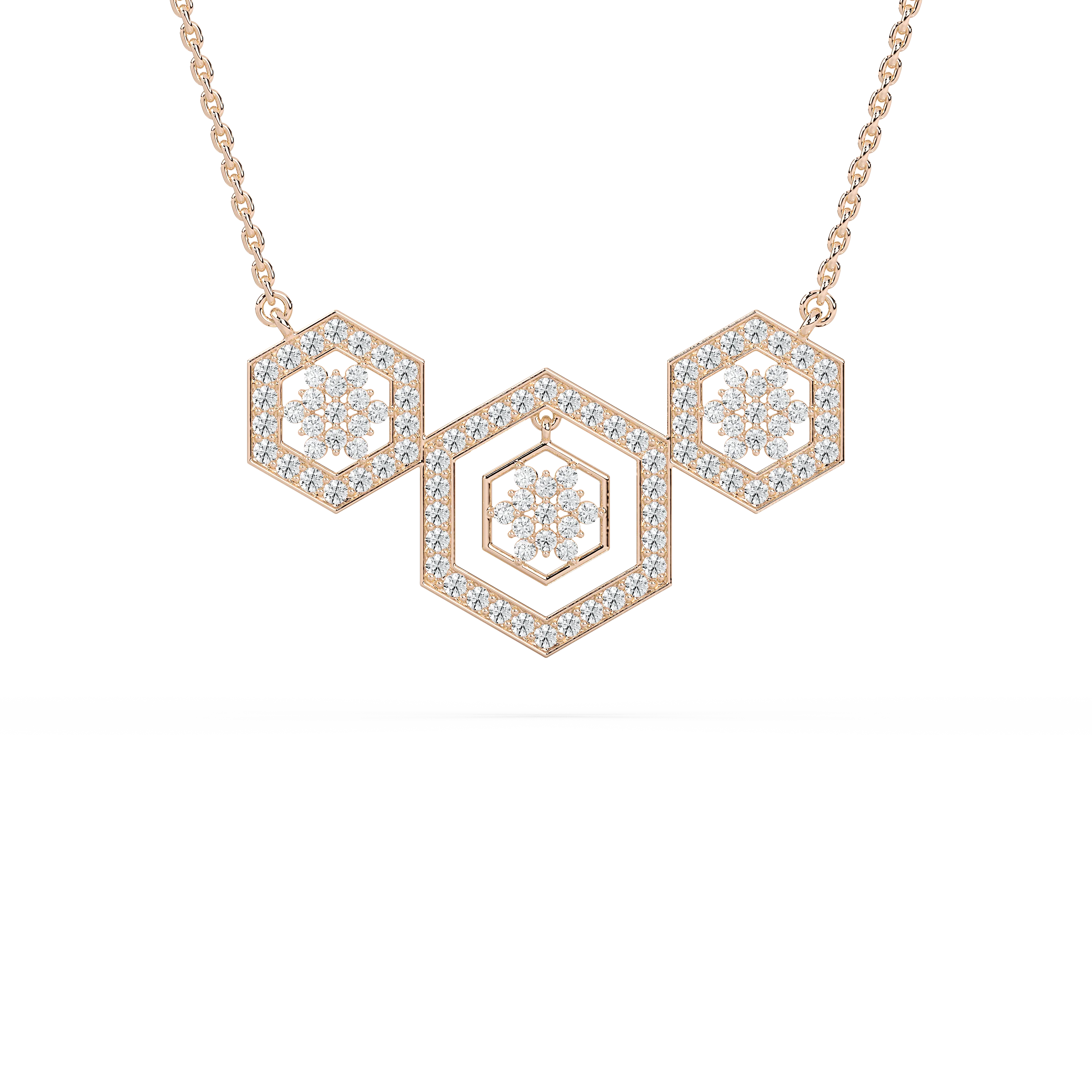 1 ⅙ ctw Round Lab Grown Diamond Geometric Harmony Necklace - 18 Inches