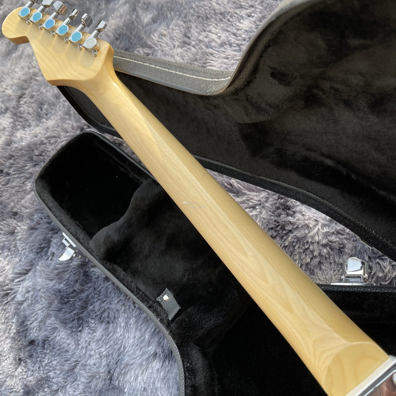 Black White Crop Circles Electric Guitar Floyd Rose Tremolo Bridge Top