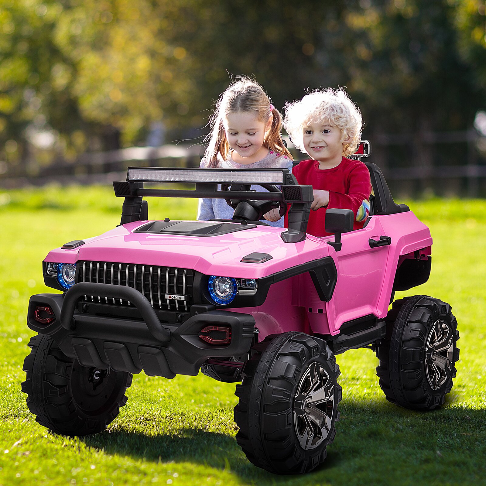 2-Seater Electric Ride on Police Car SUV Truck Toy