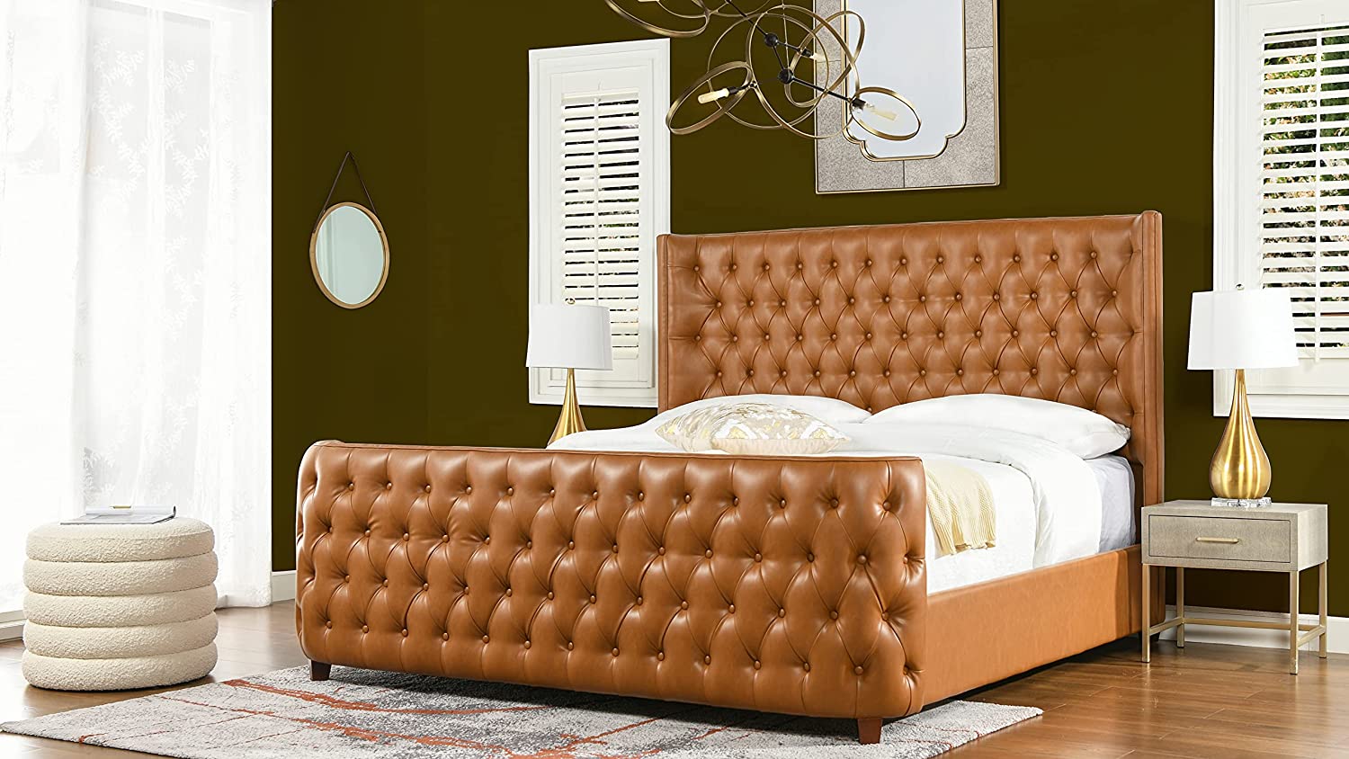 Tufted Panel Bed Headboard and Footboard Set
