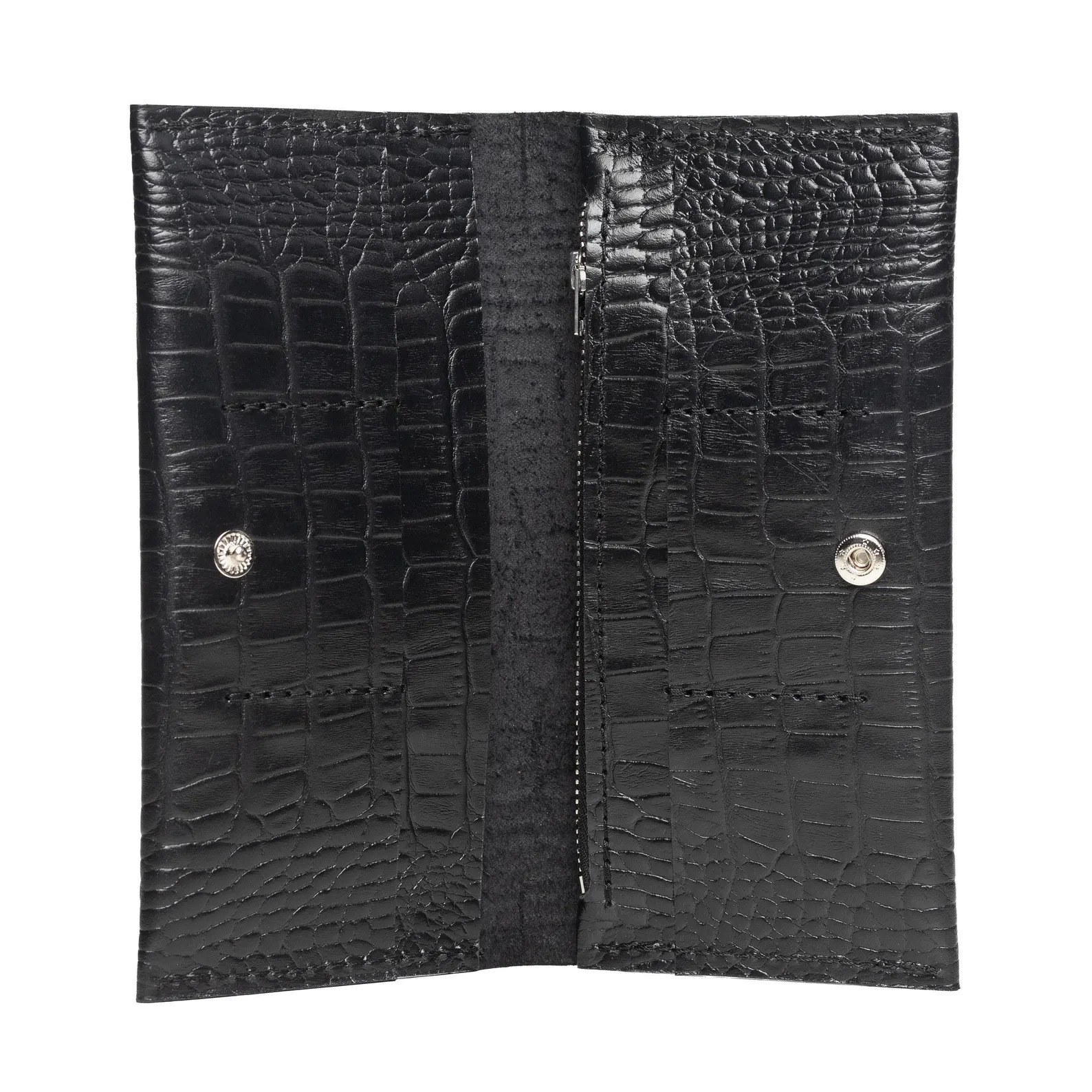 The Croc-Embossed Leather Clutch Wallet