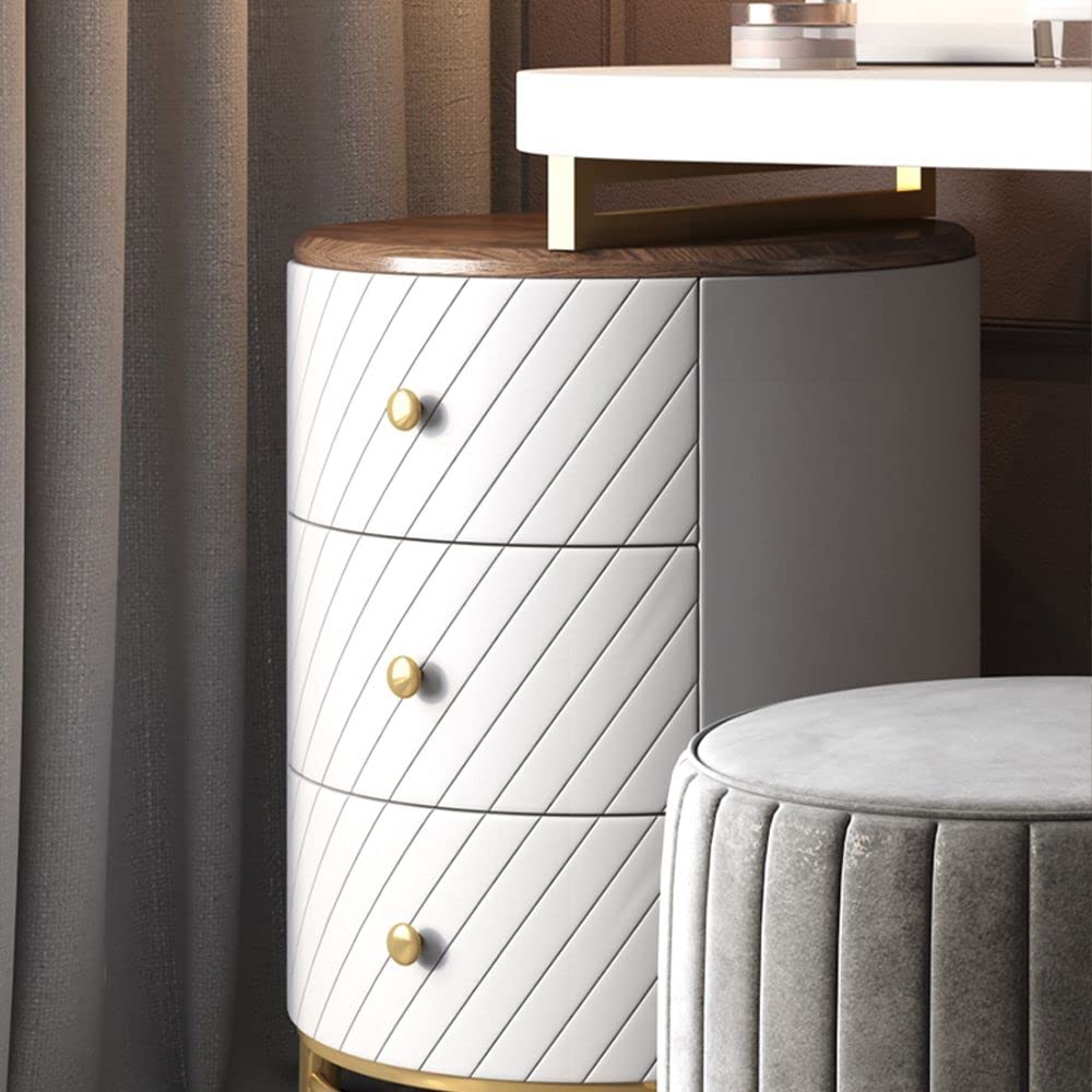 Modern Makeup Vanity Table with LED Lighted Mirror