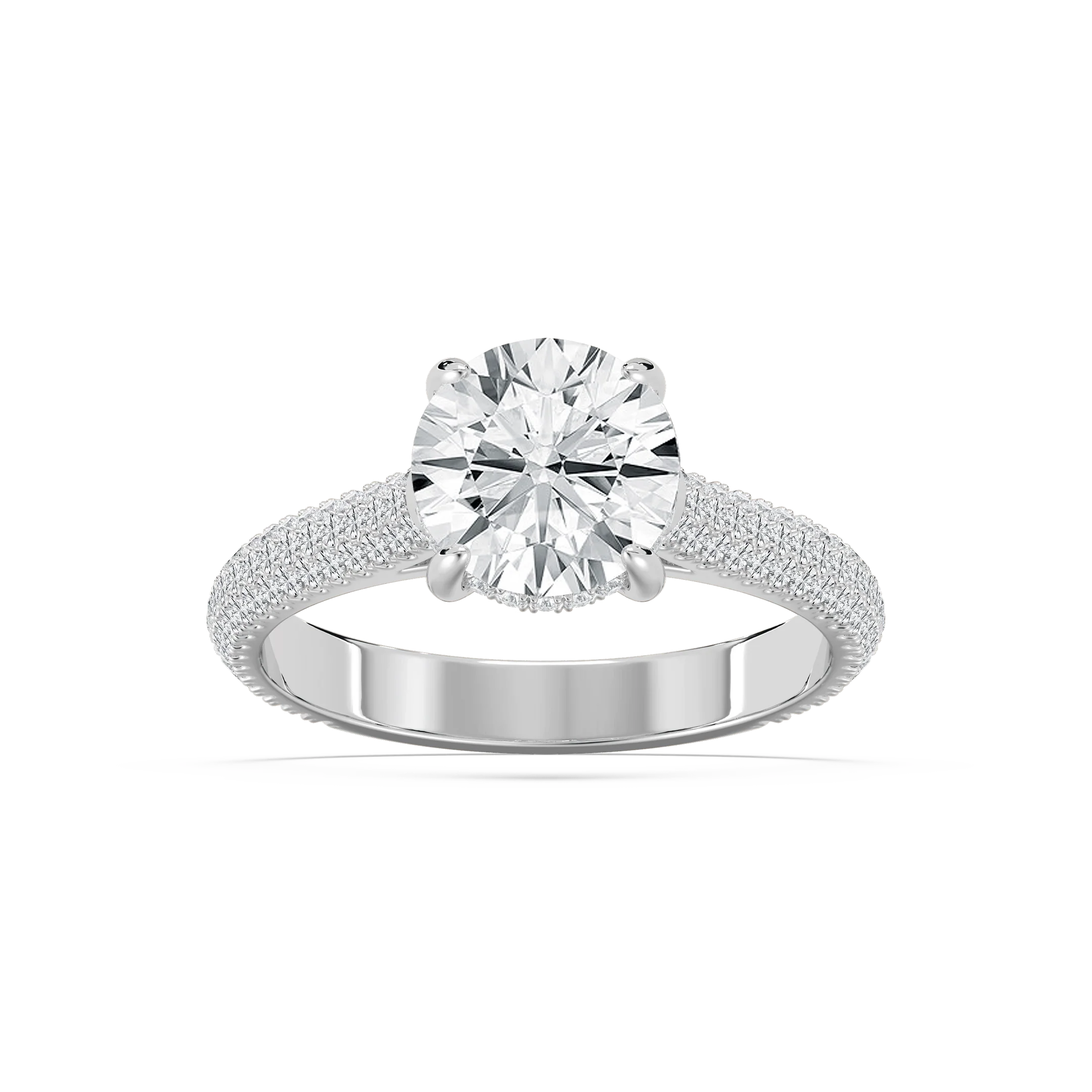 Jessa 2 ¹⁄₂ ctw Round Lab Grown Diamond Luxe Pave Hidden Halo Engagement Ring