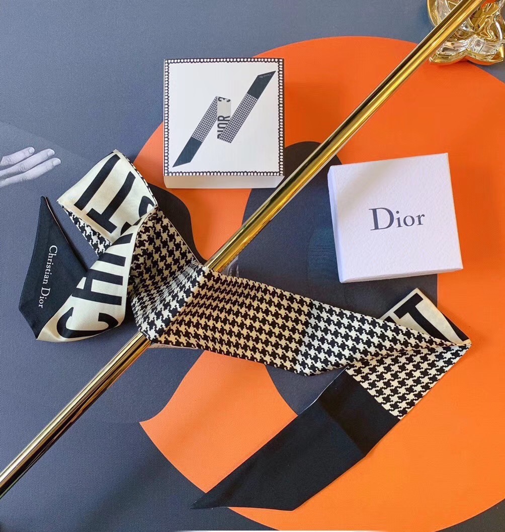 Dior Logo Check Mitzah Scarf Black product images