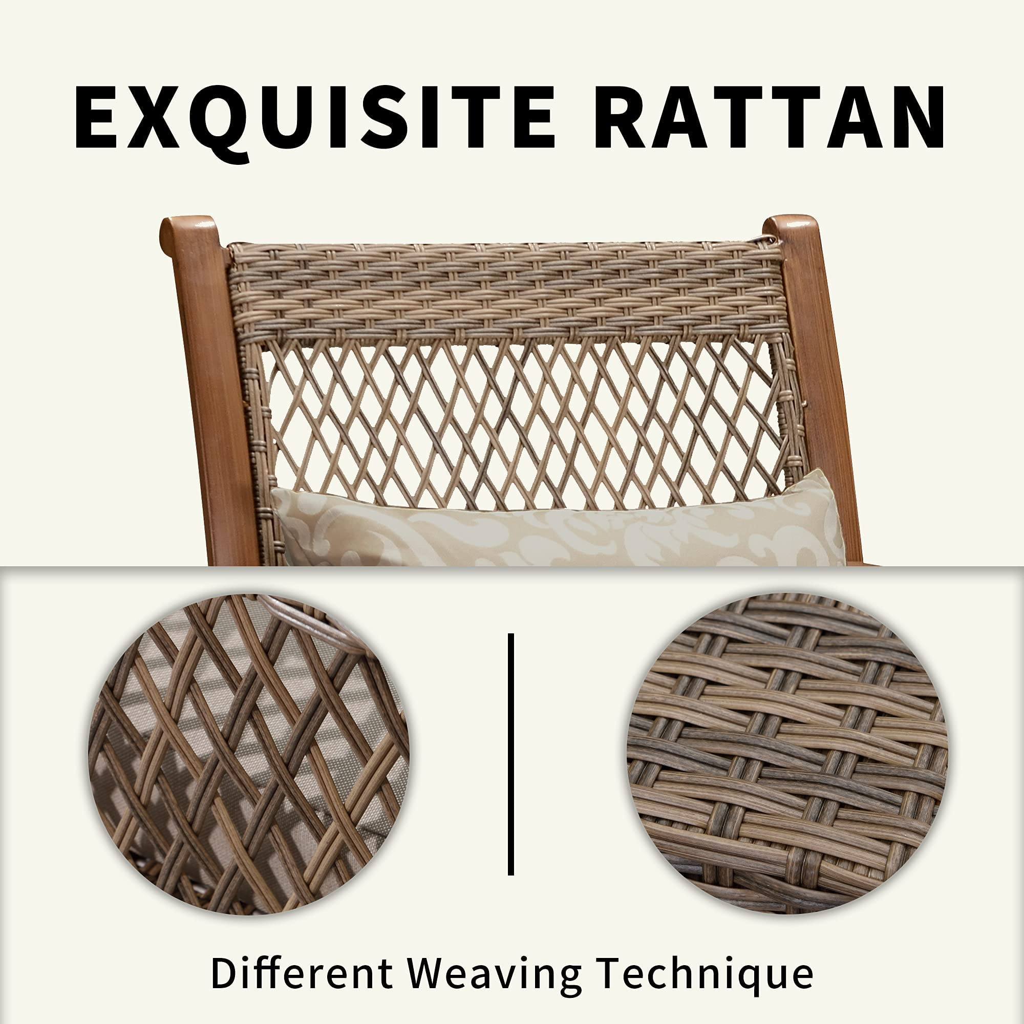 Wicker Patio Furniture Sets Rectangular Tempered Glass Top