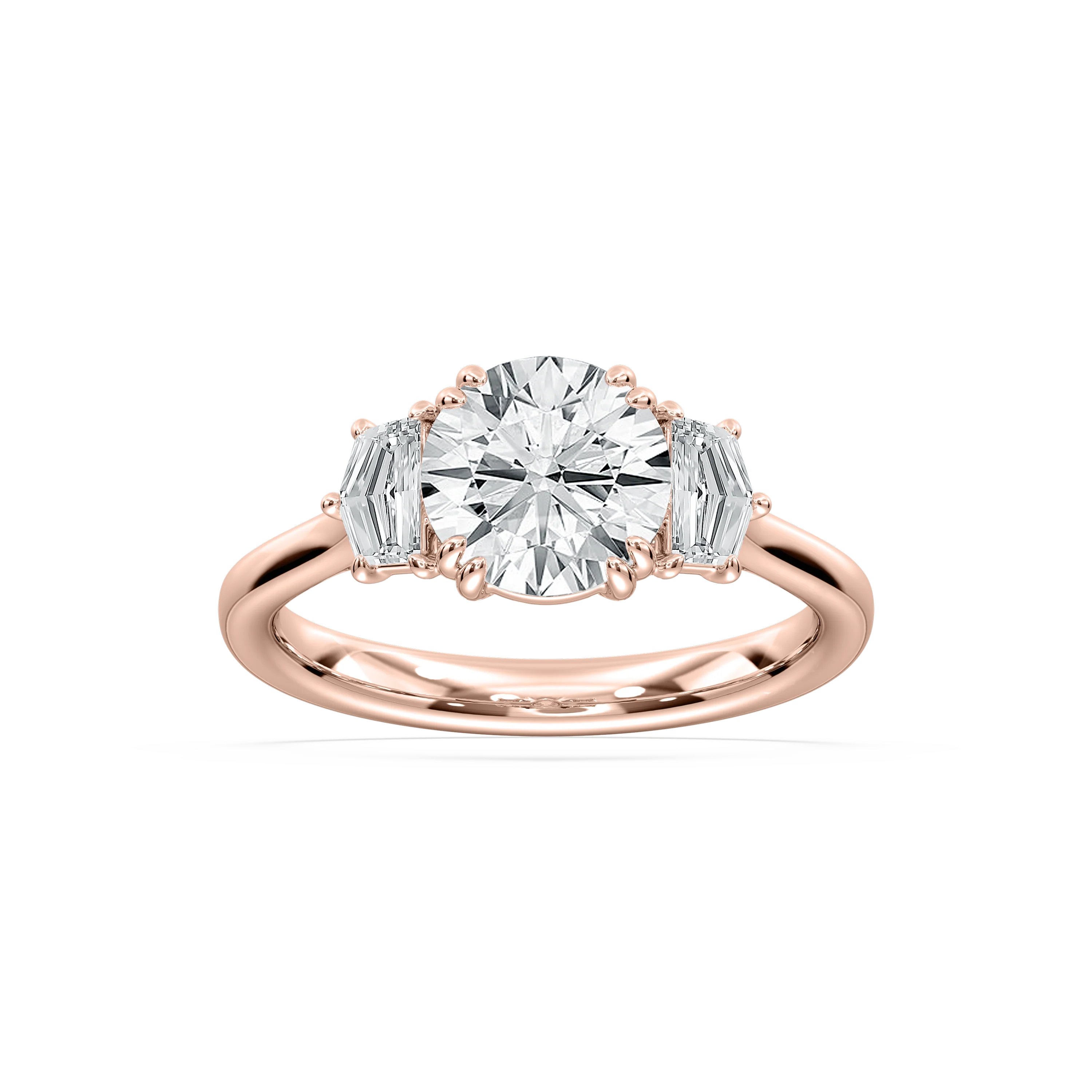 Cadyn 2 ½ ctw Round Lab Grown Diamond Double Prong Three Stone Engagement Ring