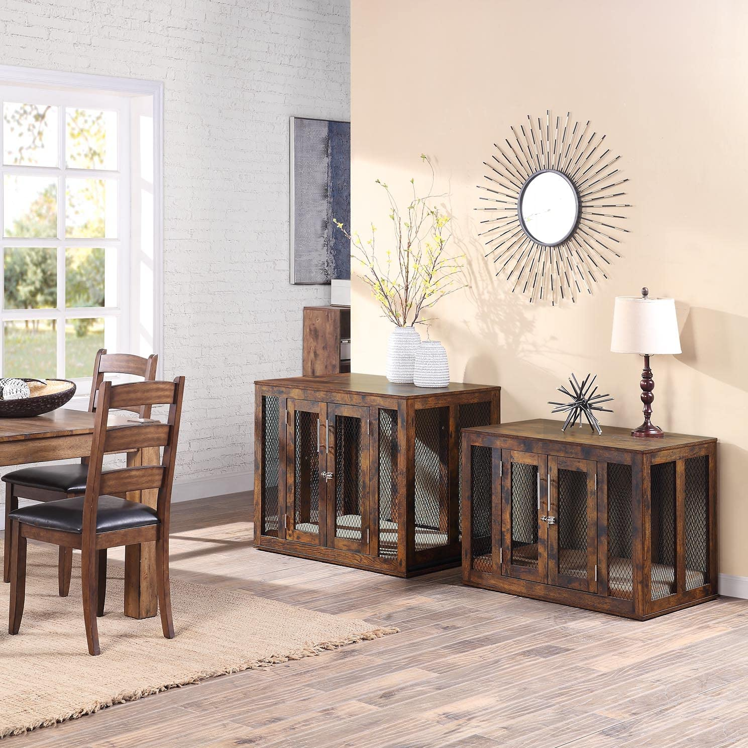 Dog Crate with Cushion & Tray