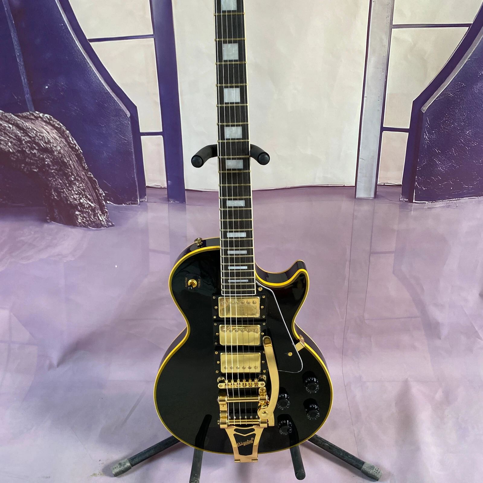 Black Beauty Electric Guitar JazzSolid Mahogany in Stock