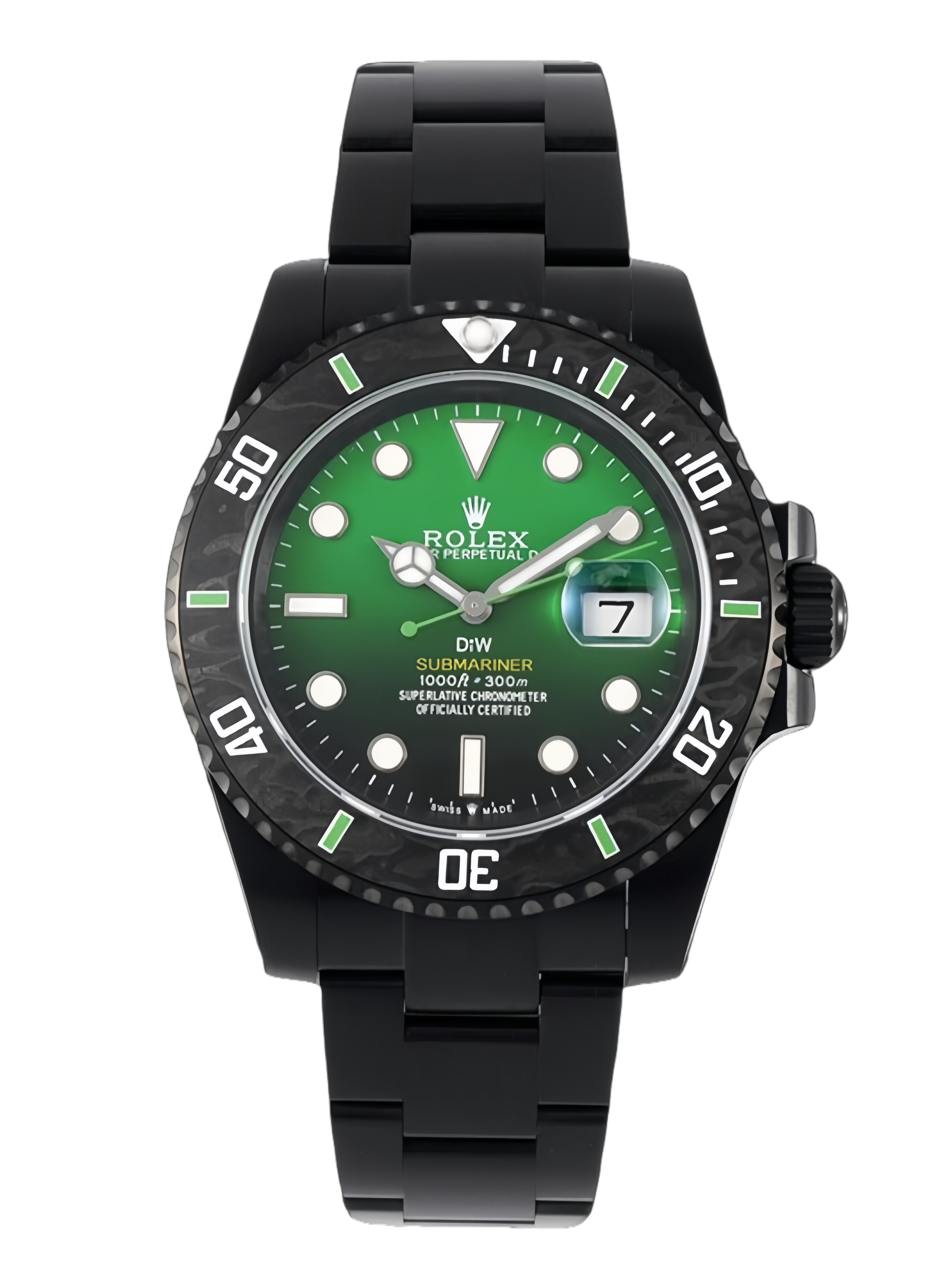 【Super Clone】Rolex Submariner 116610LV PVD-DLC Stainless Steel Carbon Fiber Bezel Green Dial