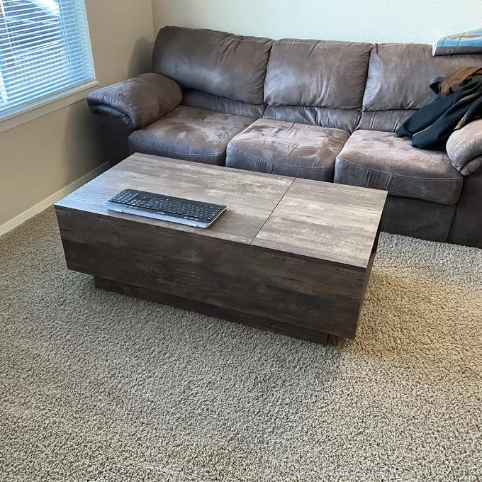 Kianna Lift Top Block Coffee Table with Storage