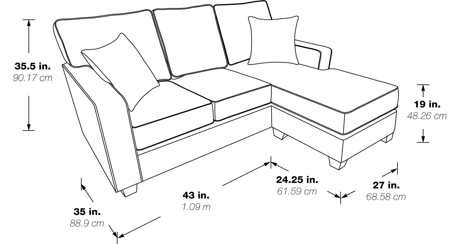 Kehlani 2 - Piece Upholstered Chaise Sectional