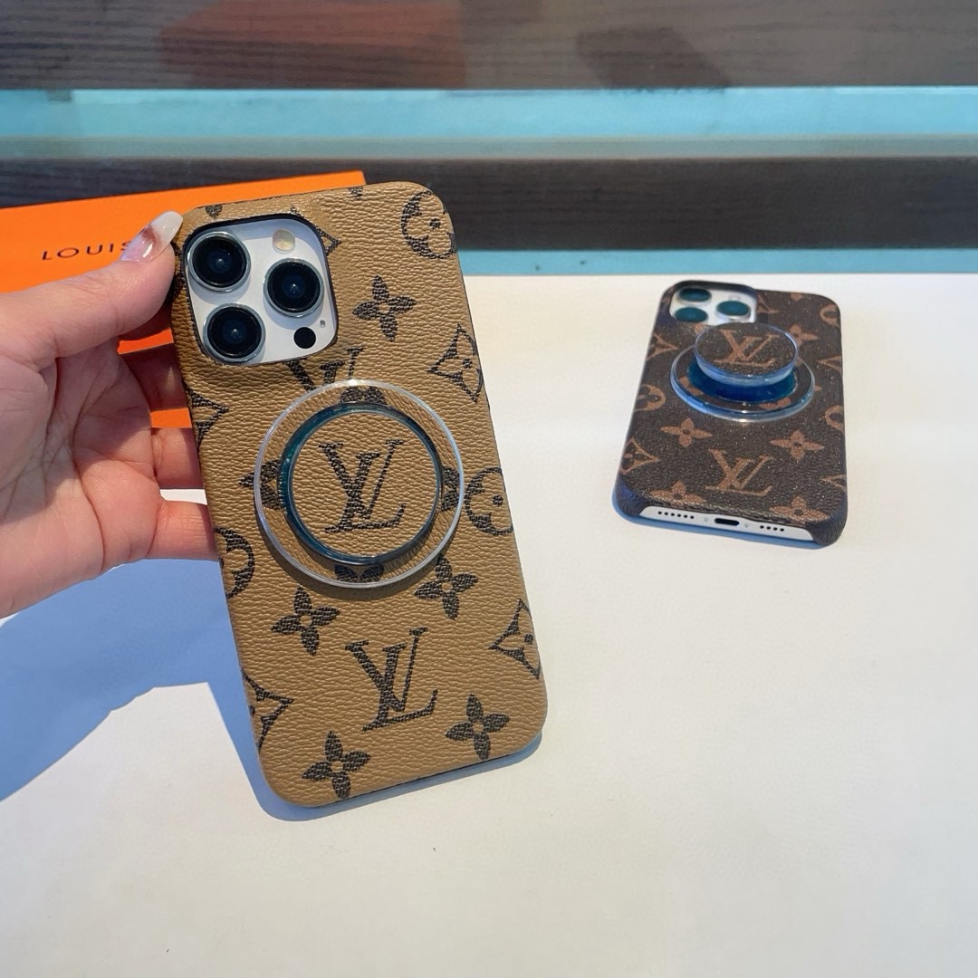LV Classic Monogram Phone Case with Strong Magnetic & Logo Stand