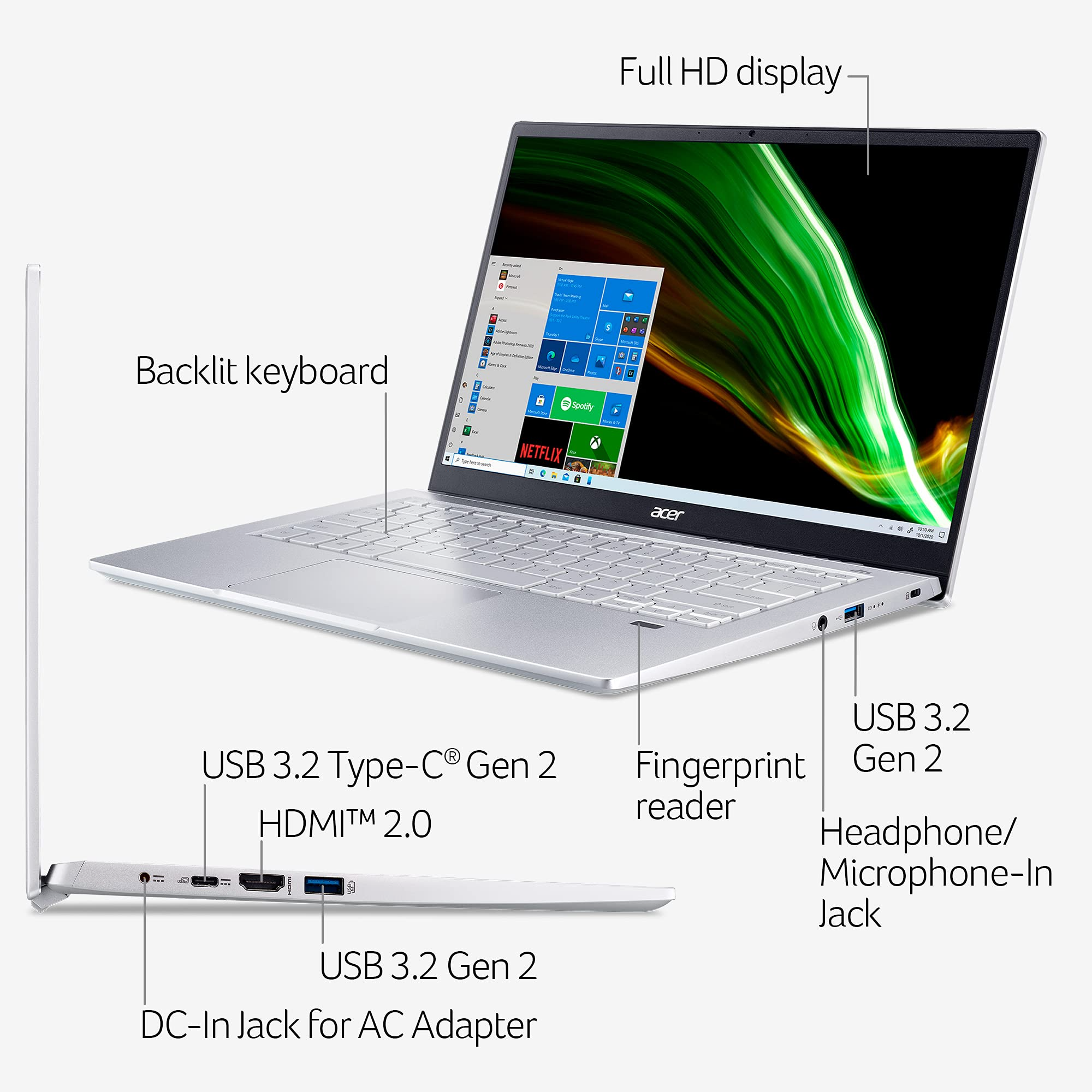 Thin & Light Laptop, 8GB+512GB, Silver