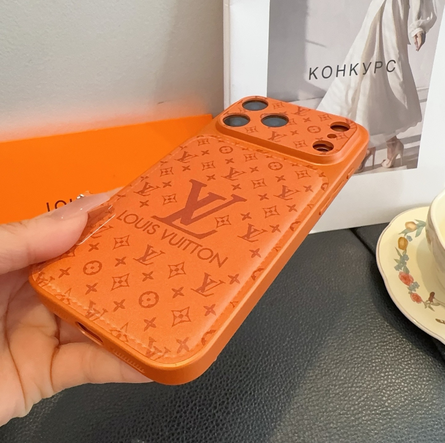 LV Starry Sky Series Case - iPhone 17 Style Convert, Embossed Glitter Full Coverage Precision Cutout