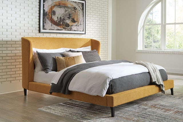 Maloken Wingback Upholstered Platform Bed
