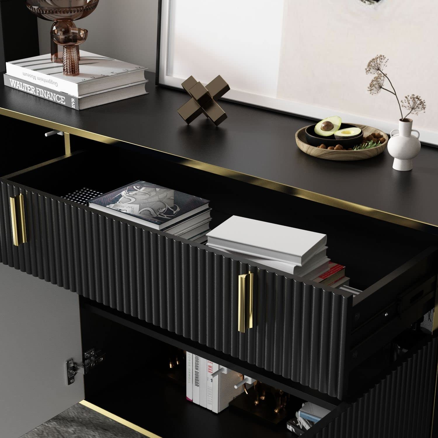 Modern Credenza Sideboard Buffet with Drawer