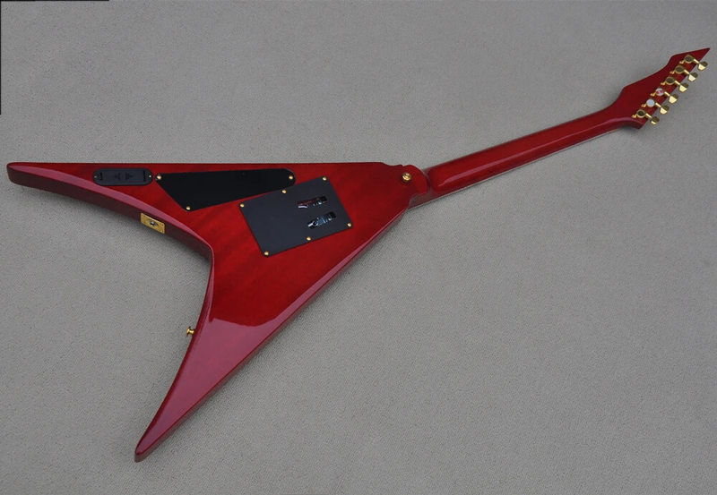 6 Strings Electric Guitars High Quality Golden Tremolo Bridge,Red Body