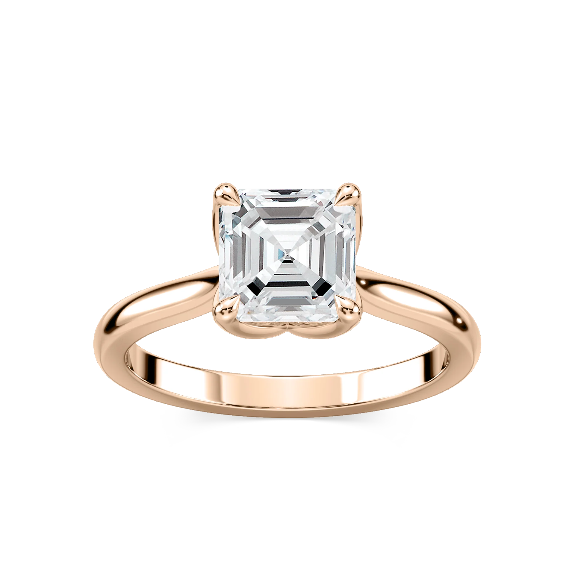 Skye Asscher Lab Grown Diamond Cathedral Tulip Solitaire Engagement Ring