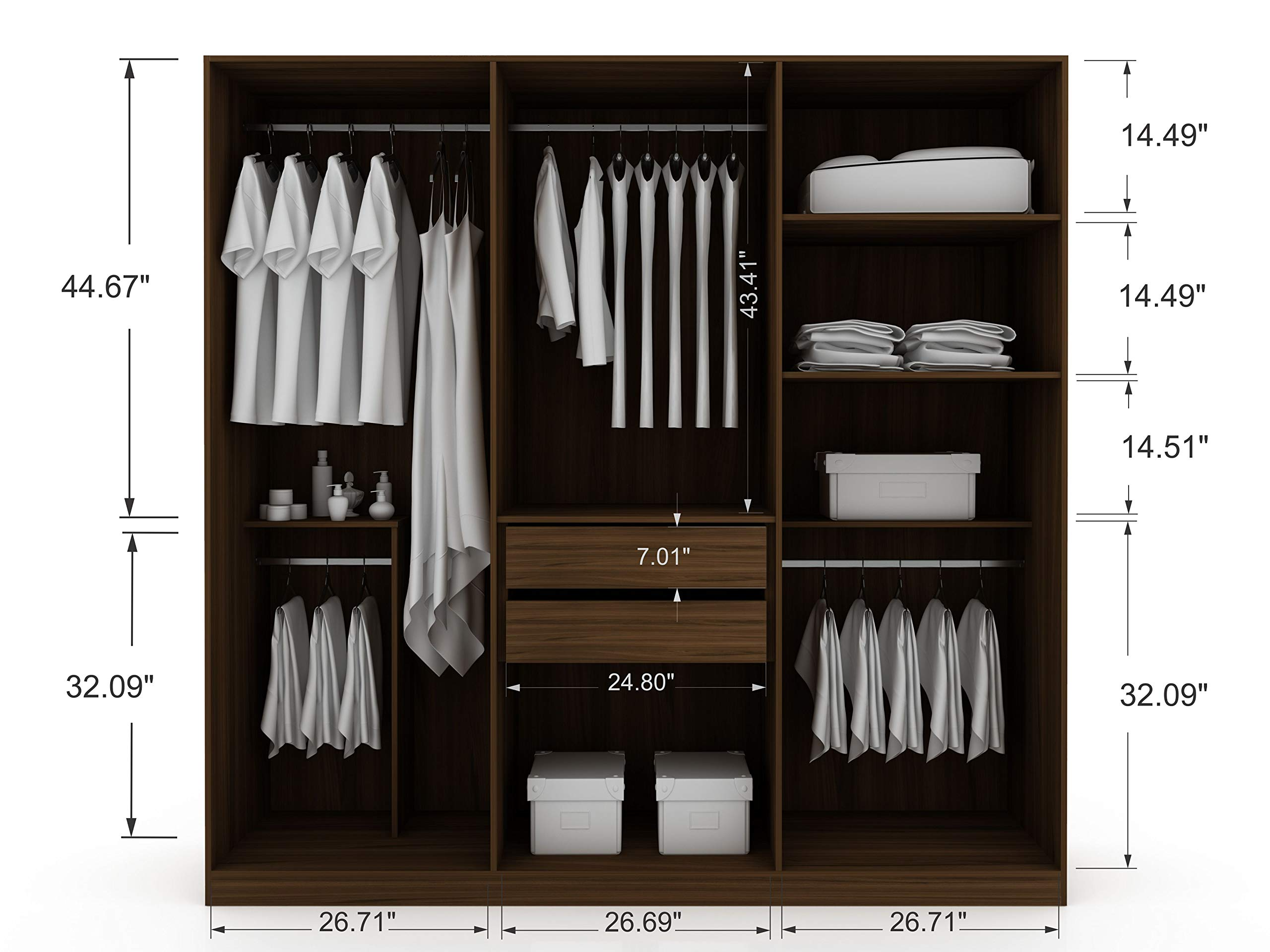 Gramercy Contemporary Modern Freestanding Wardrobe Armoire Closet