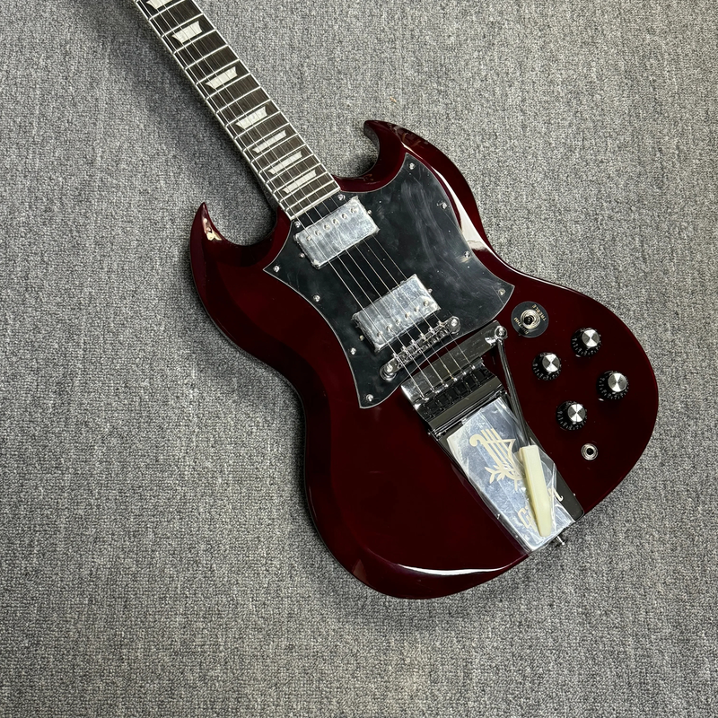Top Dark Red SG Electric Guitar Work Fine Feel Comfortable Sound Super 6 strings