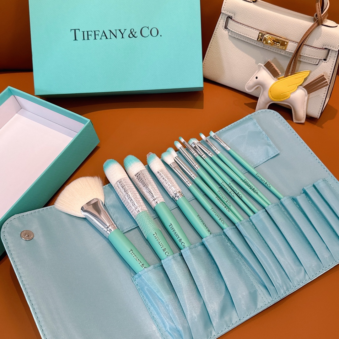 Tiiffany Blue Makeup Brush Set